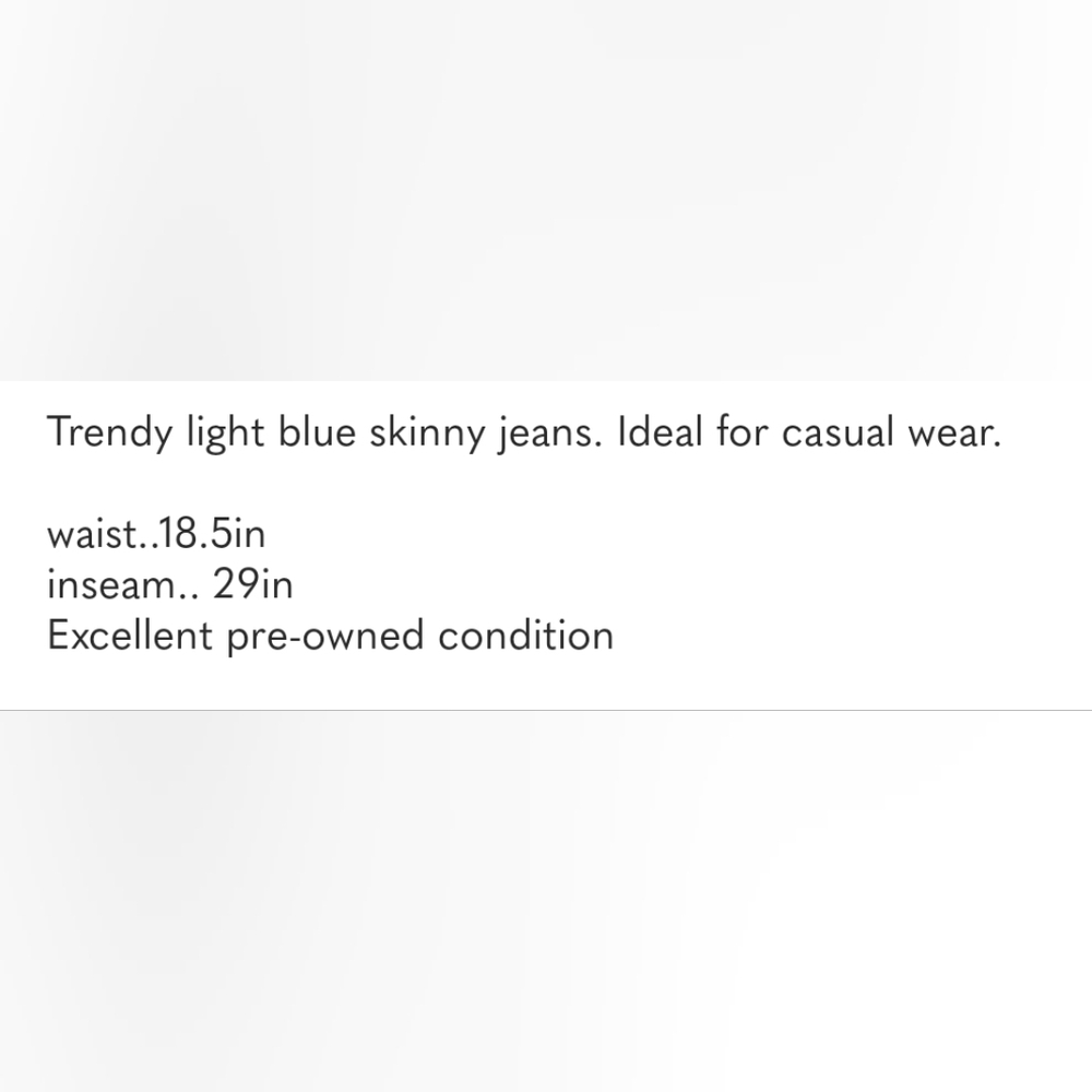 E6🔹️d. jeans Light Blue Skinny Jeans - Picture 4 of 4